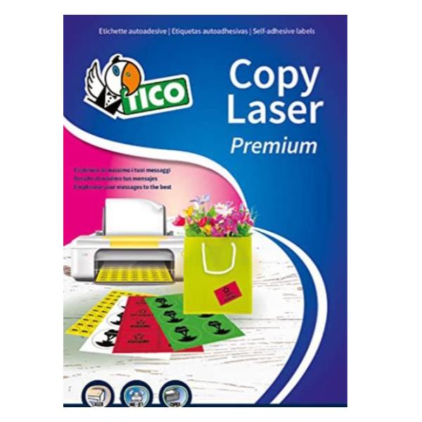 Tico Copy Laser Premium - Carta - autoadesivo permanente - arancione fluorescente - 70 x 36 mm 1680 etichette (70 foglio(i) x 24) etichette fluorescenti