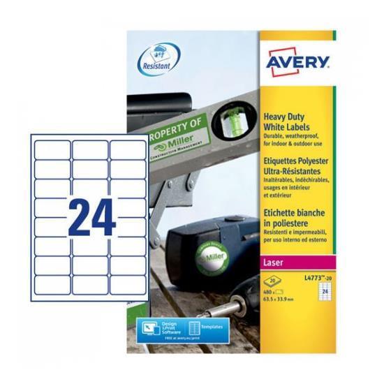 Avery Heavy Duty Laser Labels - Poliestere - …