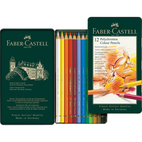 Faber-Castell Polychromos - Pastello colorato - 3.8 mm (pacchetto di 12)