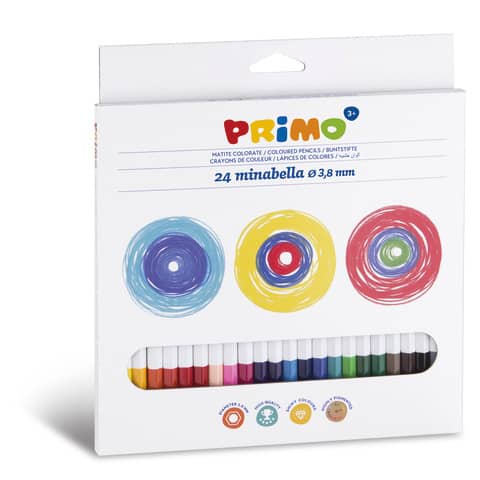 PRIMO - Pastello colorato - colori assortiti - 3.8 mm (pacchetto di 24)