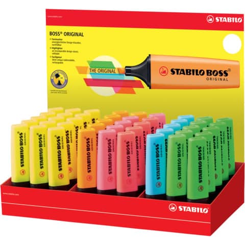 STABILO BOSS ORIGINAL - Evidenziatore - colori assortiti (pacchetto di 45)
