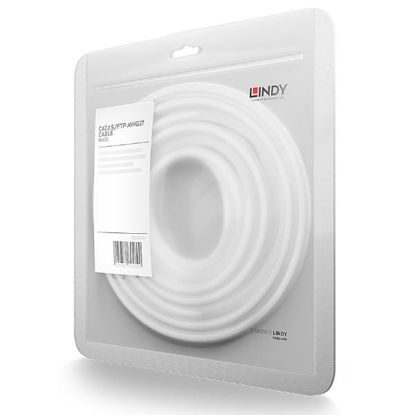 Lindy - Cavo patch - RJ-45 (M) a RJ-45 (M) - 30 m - SFTP, PiMF - CAT 6 - antiaggrovigliamento - bianco