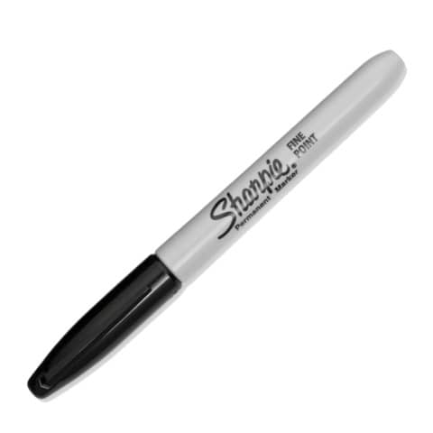 Sharpie - Marcatore - permanente - nero - inchiostro base acqua - 0.9 mm - fine (pacchetto di 12)