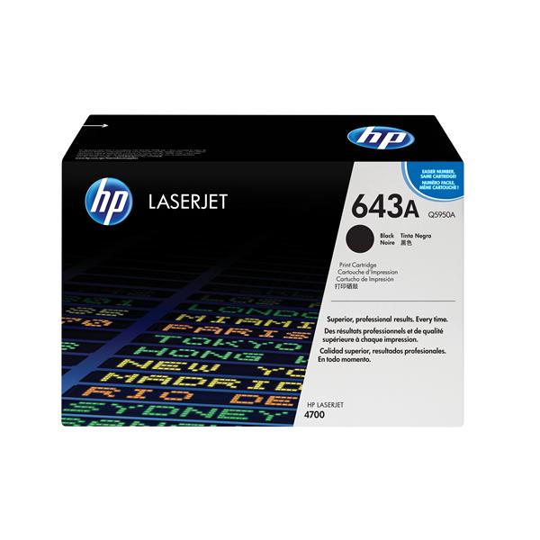 HP 643A - Nero - originale - LaserJet - cartuccia toner (Q5950A) - per Color LaserJet 4700, 4700dn, 4700dtn, 4700n, 4700ph+