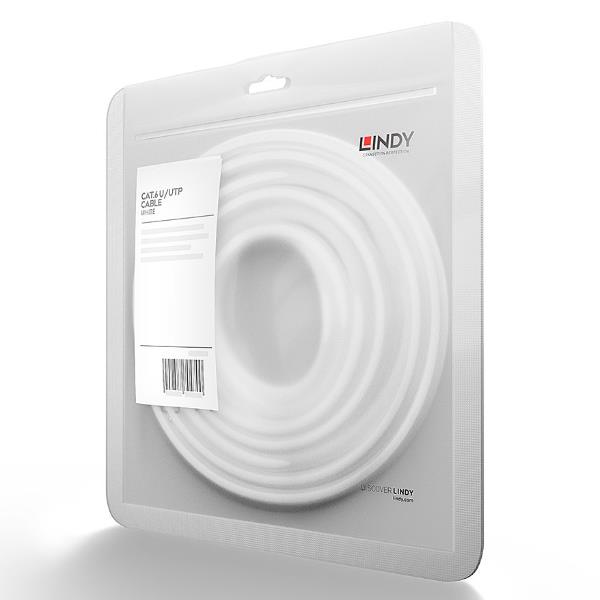 Lindy - Cavo patch - RJ-45 (M) a RJ-45 (M) - 50 cm - UTP - CAT 6 - stampato, antiaggrovigliamento - bianco