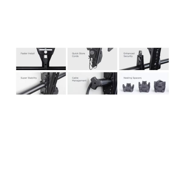 ITB Solution FUSION 2.0 - Staffa - per display LCD - acciaio - nero - dimensione schermo: 32"-60" - installabile a parete