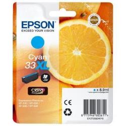 Epson 33XL - 8.9 ml - XL - ciano - originale - blister con radiofrequenza / allarme acustico - cartuccia d'inchiostro - per Expression Home XP-635, 830; Expression Premium XP-530, 540, 630, 635, 640, 645, 830, 900