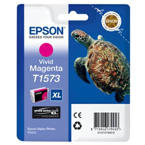 Epson T1573 - 25.9 ml - magenta Vivid - originale - blister - cartuccia d'inchiostro - per Stylus Photo R3000
