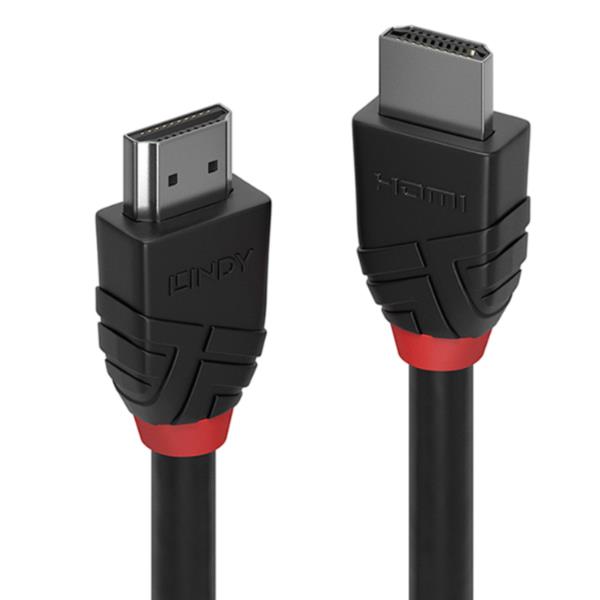 Lindy Black Line - Cavo HDMI con Ethernet - HDMI maschio a HDMI maschio - 50 cm - tripla schermatura - nero - supporto 4K