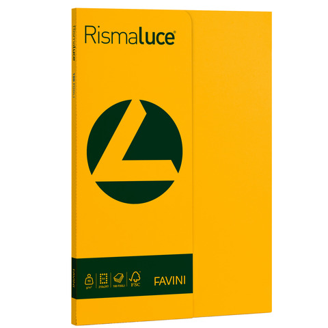 FAVINI RismaLuce Small - Cellulosa - giallo oro - A4 (210 x 297 mm) - 90 g/m² - 100 fogli carta colorata