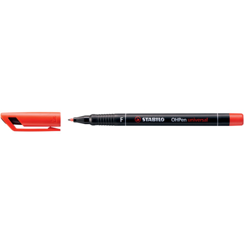STABILO OHPen universal - Penna a punta sottile - permanente - per lucidi - rosso - 0.7 mm - fine