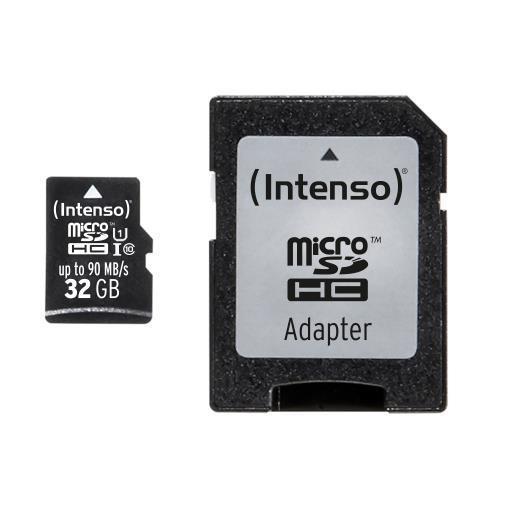 Intenso - Scheda di memoria flash (adattatore microSDHC per SD in dotazione) - 32 GB - UHS Class 1 / Class10 - UHS-I microSDHC