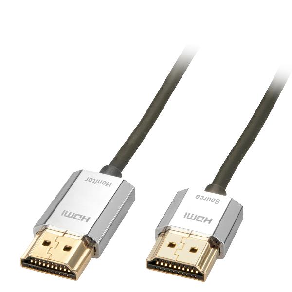 Lindy CROMO Slim High Speed HDMI Cable with Ethernet - Cavo HDMI con Ethernet - HDMI maschio a HDMI maschio - 50 cm - doppino schermato (STP)