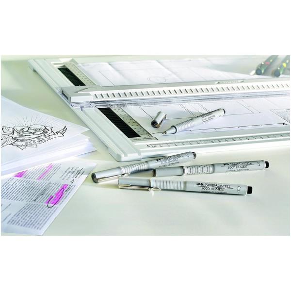 Faber-Castell ECCO PIGMENT - Penna a punta sottile - non permanente - per lucido, carta da disegno - nero - inchiostro pigmentato (pacchetto di 4)