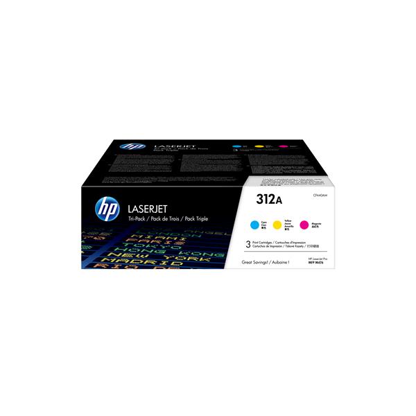 HP 312A - Confezione da 3 - giallo, ciano, magenta - originale - LaserJet - cartuccia toner (CF440AM) - per Color LaserJet Pro MFP M476dn, MFP M476dw, MFP M476nw