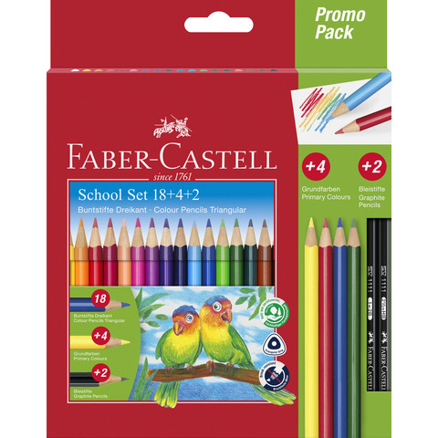 Faber-Castell Promo Pack - Set di matite colorate e matite - colori assortiti - 24 pezzi