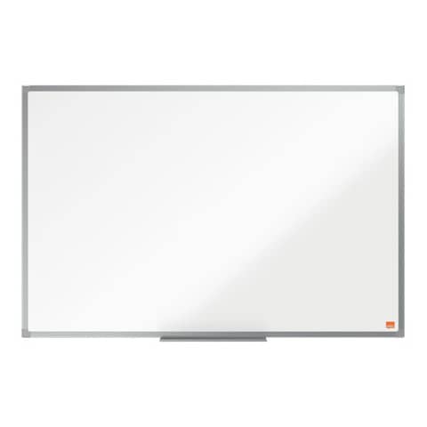 Nobo Basic - Lavagna bianca - montabile a parete - 900 x 600 mm - acciaio - magnetica - bianco - cornice argento