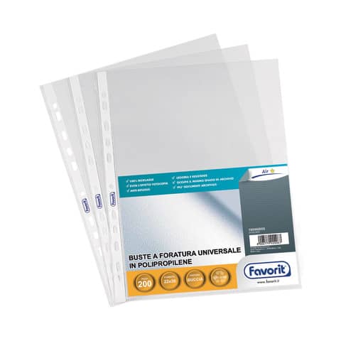 Favorit AIR Standard - Busta trasparente - per 220 x 300 mm - trasparente (pacchetto di 200)