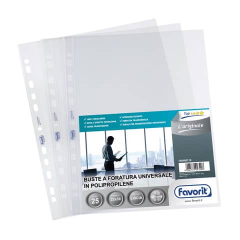 Favorit L’ORIGINALE - Busta trasparente - per 220 x 300 mm - trasparente (pacchetto di 25)