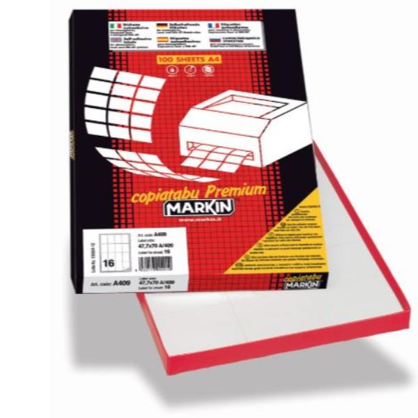 Markin Copiatabu C502 - Autoadesivo rimovibile - bianco - 105 x 72 mm 800 etichette (100 foglio(i) x 8) etichette