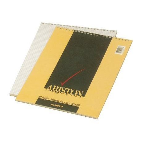 Blasetti ARISTON - Blocco punto metallico - rilegatura a spirale - A4 - 60 fogli / 120 pagine - extra bianco - a righe - disponibile in colori assortiti - cartone