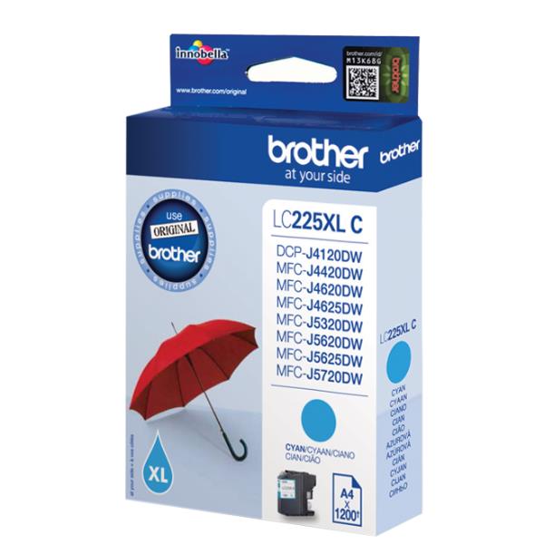 Brother LC225XLC - Ciano - originale - cartuccia d'inchiostro - per Brother DCP-J4120, MFC-J4420, J4620, J5320, J5620, J5625, J5720; Business Smart MFC-J4420