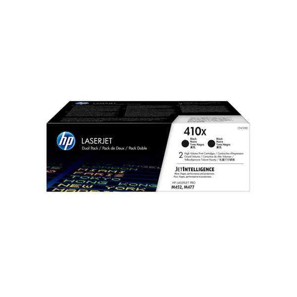 HP 410X - Confezione da 2 - Alta resa - nero - originale - LaserJet - cartuccia toner (CF410XD) - per Color LaserJet Pro M452, MFP M377, MFP M477