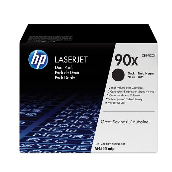HP 90X - Confezione da 2 - Alta resa - nero - originale - LaserJet - cartuccia toner (CE390XD) - per LaserJet Enterprise 600 M602, 600 M603, M4555