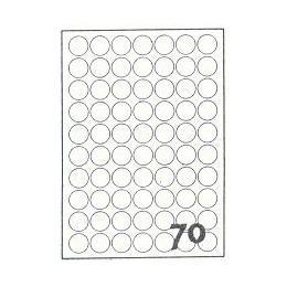 Tico Copy Laser Premium - Carta - adesivo permanente - arancione fluorescente - 25 mm di diametro - 133 g/m² - 4900 etichette (70 foglio(i) x 70) etichette fluorescenti
