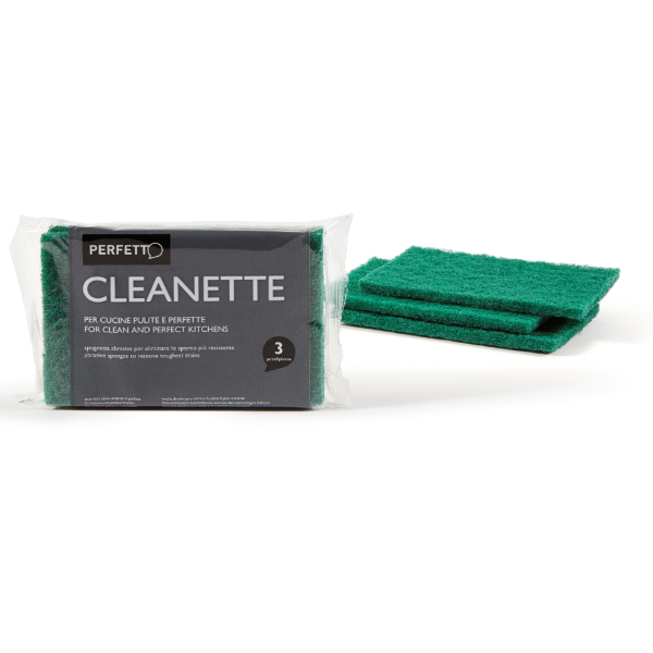 Perfetto Cleanette - Spugnetta per piatti - fibra - verde - pacco da 3