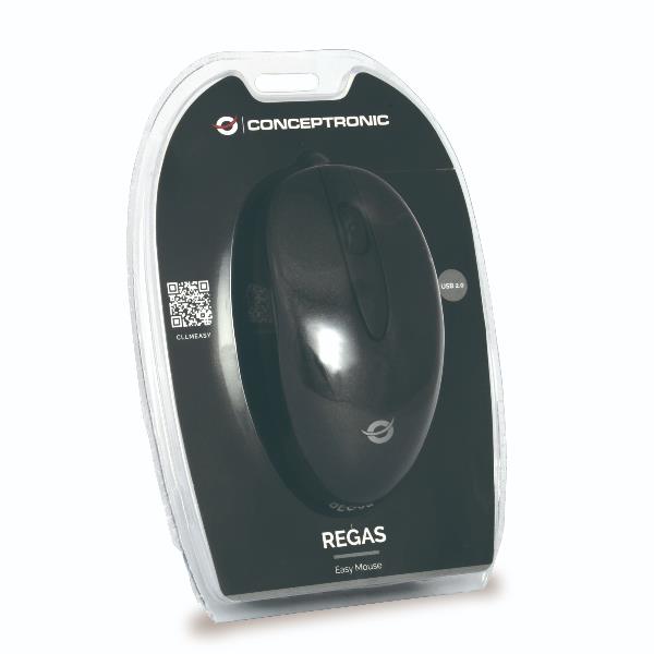 Conceptronic Lounge'n'LOOK CLLMEASY - Mouse - ottica - 3 pulsanti - cablato - USB