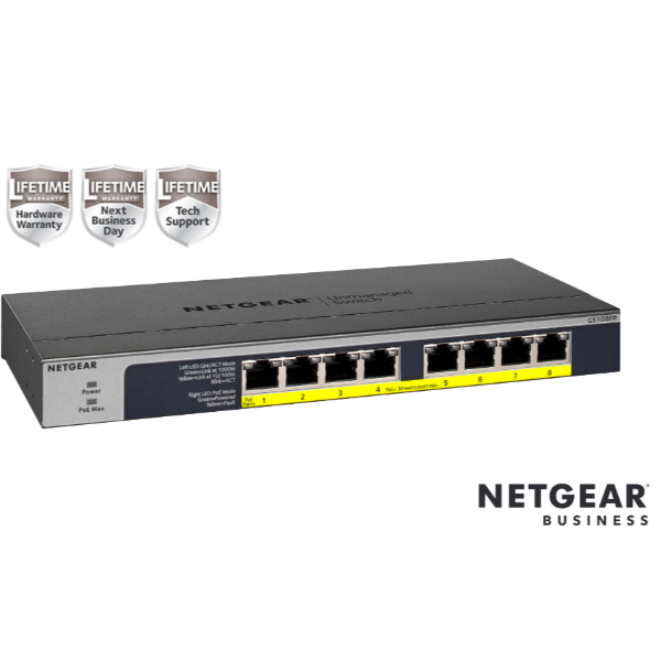 NETGEAR GS108PP - Switch - 8 x 10/100/1000 …