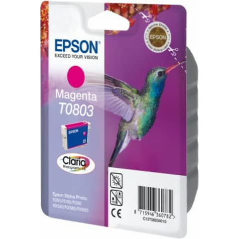 Epson T0803 - 7.4 ml - magenta - originale - blister - cartuccia d'inchiostro - per Stylus Photo P50, PX650, PX660, PX700, PX710, PX720, PX730, PX800, PX810, PX820, PX830