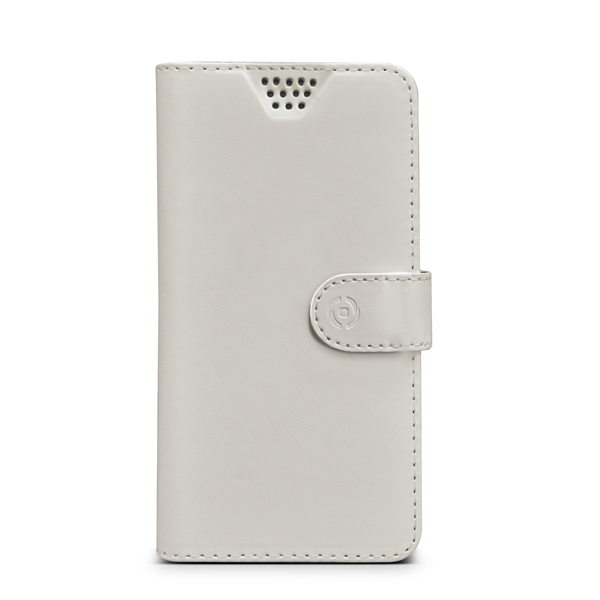 Celly Wally Unica XXL - Flip cover per cellulare - ecopelle - bianco