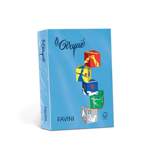 FAVINI Le Cirque forti - Blu reale - A3 (297 x 420 mm) - 160 g/m² - 250 fogli carta colorata