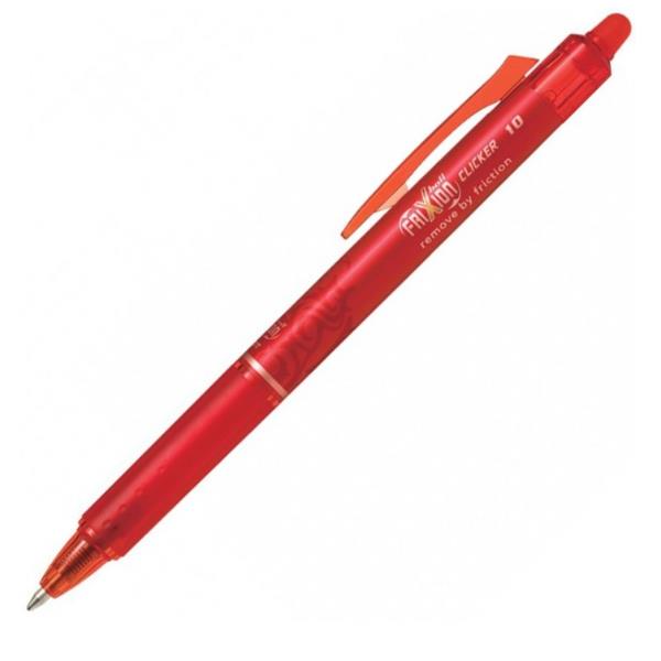 Pilot FriXion Ball Clicker - Penna a sfera - non permanente - rosso - inchiostro in gel sensibile al calore - 1 mm - larga - retrattile - con gomma