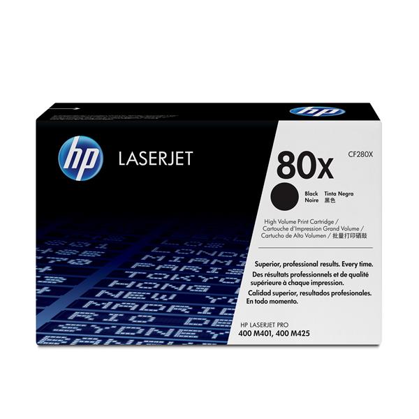 HP 80X - Alta resa - nero - originale - LaserJet - cartuccia toner (CF280X) - per LaserJet Pro 400 M401, MFP M425