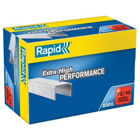 Rapid Super Strong - Punti metallici - 73/10 - 10 mm - acciaio galvanizzato - zincato - pacco da 5000 - per Rapid HD31; Classic HD31