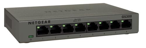 NETGEAR GS308v3 - Switch - unmanaged - 8 x 10/100/1000 - desktop, montaggio a parete