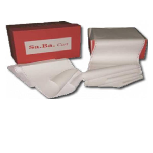 Sa.Ba.cart - Bianco - 240 x 305 mm - 53 g/m² - 1000 fogli carta a moduli continui