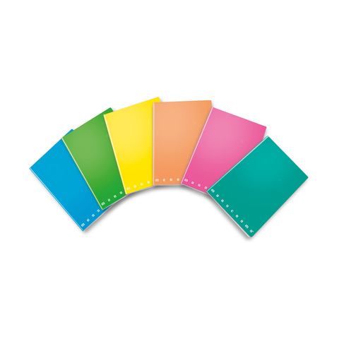 Pigna Monocromo Fluo - Quaderno - graffettato - A4 - 42 fogli - quadretti - disponibile in colori assortiti