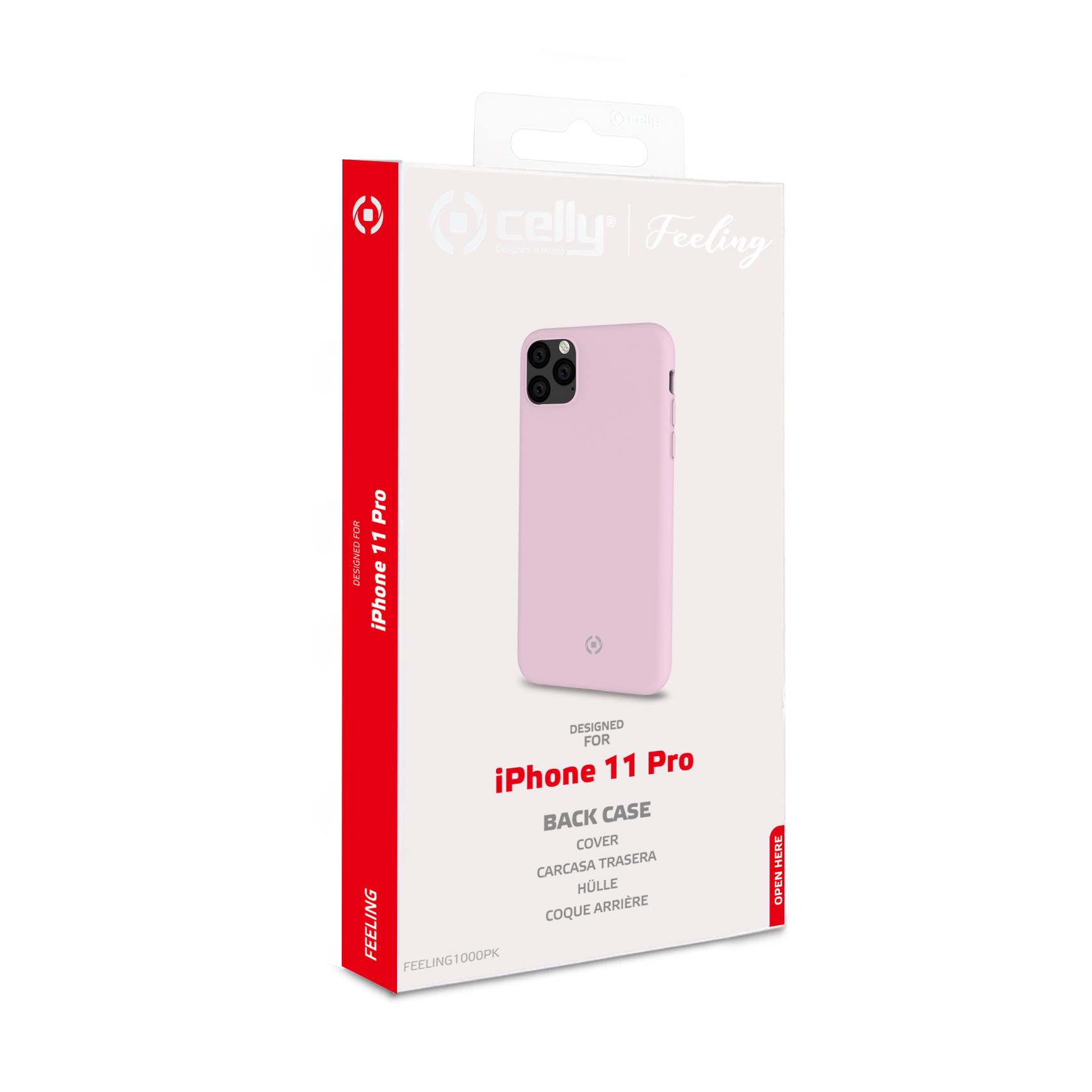 Celly FEELING FEELING1000PK - Cover per cellulare - silicone liquido - rosa - per Apple iPhone 11 Pro