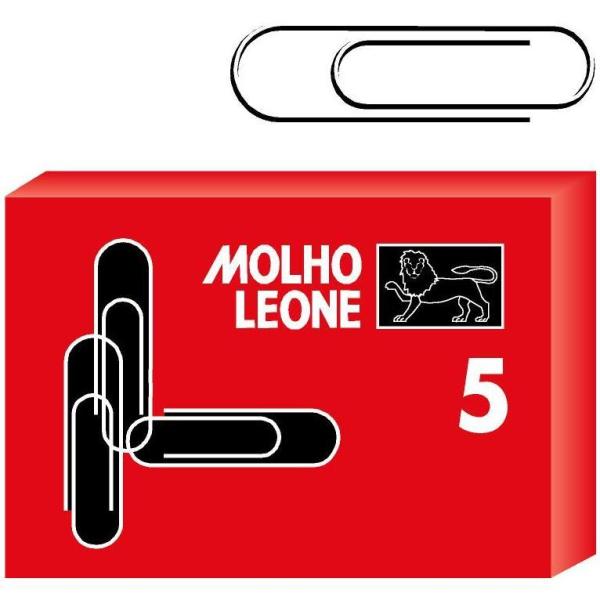 Molho Leone - Clip per carta - No. 5 - acciaio galvanizzato - pacco da 100