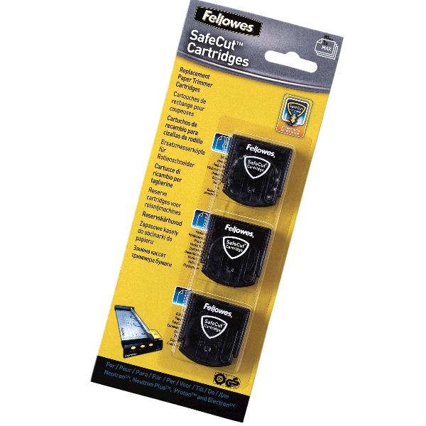 Fellowes SafeCut - Cartuccia sostituzione lama (pacchetto di 3) - per Fellowes Electron A3, Electron A4, Neutron A4, Neutron Plus A4, Proton A3, Proton A4