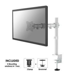 Neomounts NM-D135 - Kit montaggio - video full-motion - per display LCD - argento - dimensione schermo: 10"-30" - installabile con morsetto, rondella, montabile su desk