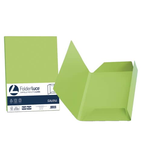 FAVINI HOME-OFFICE PROFESSIONAL luce - Cartelletta a 3 lembi - per 245 x 345 mm - pistacchio (pacchetto di 25)