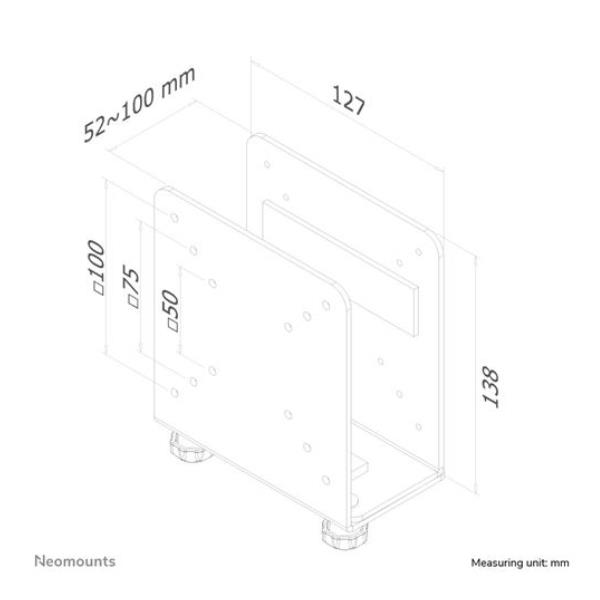 Neomounts THINCLIENT-20 - Componente di montaggio (supporto) - per thin client - nero - dietro il pannello piatto