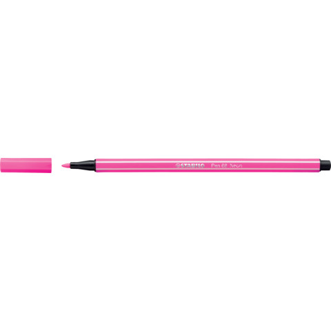 STABILO Pen 68 - Penna punta in fibra - rosa fluorescente - inchiostro base acqua - 1 mm - medio
