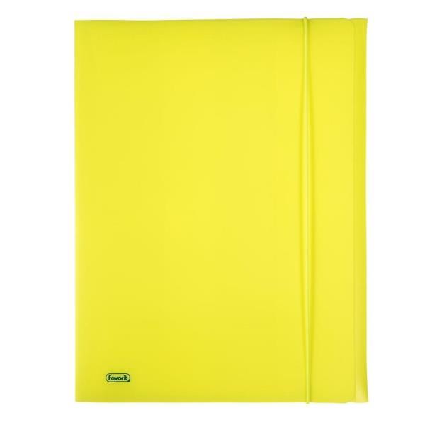 Favorit NEON - Cartelletta a 3 lembi - larghezza dorsale 10 mm - per 240 x 330 mm - giallo