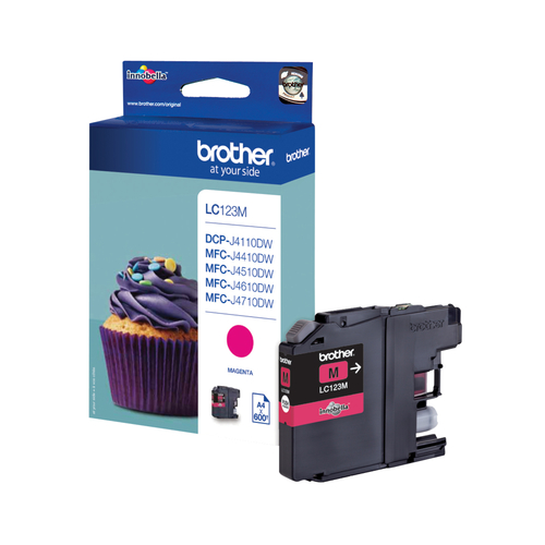 Brother LC123M - Alta resa - magenta - originale - cartuccia d'inchiostro - per Brother DCP-J100, J105, J132, J152, J552, J752, MFC-J245, J470, J650, J6520, J6720, J6920
